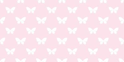 Pink and white butterfly boarder, vector pattern background
