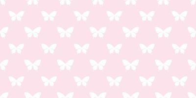 Pink and white butterfly boarder, vector pattern background