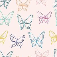 Vector butterfly seamless repeat pattern design background.