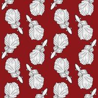 Red and white fish vector pattern, siamese fighting fish design