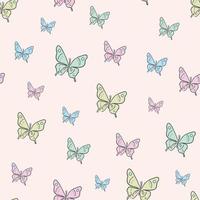 Vector butterfly seamless repeat pattern design background.