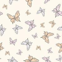 Vector butterfly seamless repeat pattern design background.