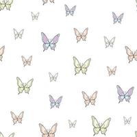 Vector butterfly seamless repeat pattern background.