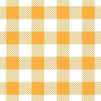 Orange and white gingham pattern, checkered plaid vector repeat