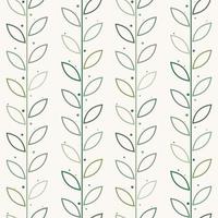 Green leaf vector pattern, seamless botanical print, garland background