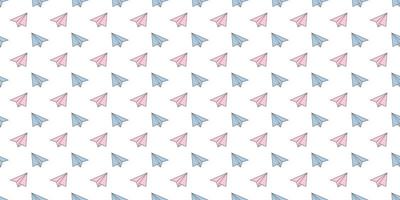 Pastel paper plane seamless repeat pattern vector background