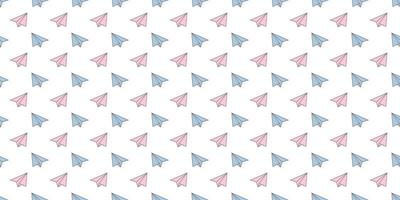 Pastel paper plane seamless repeat pattern vector background