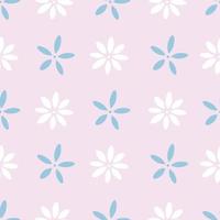 Cute floral pattern, delicate vector flower background.