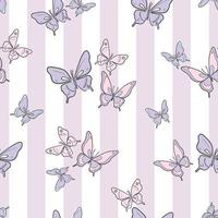 Purple stripe butterfly vector pattern background.