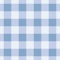 Blue gingham pattern, checkered plaid vector background, seamless repeat