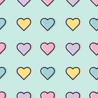 Colorful hearts seamless repeat pattern vector. vector
