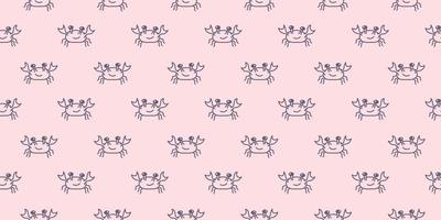 Crab seamless repeat pattern vector background