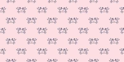 Crab seamless repeat pattern vector background