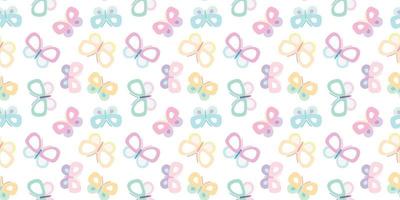 Cute cartoon butterflies seamless repeat pattern vector background