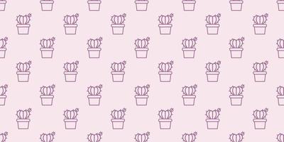Heart cactus seamless repeat pattern background. vector