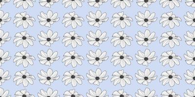 Garden cosmos flower vector pattern background, floral design