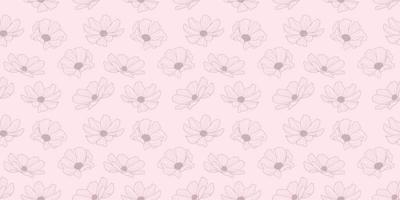 Garden cosmos flower vector pattern background, floral design