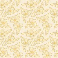 Orange floral vector pattern, seamless repeat