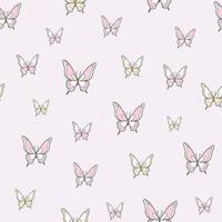 Vector butterfly seamless repeat pattern background.