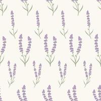 Cute floral lavenders seamless repeat pattern background vector. vector