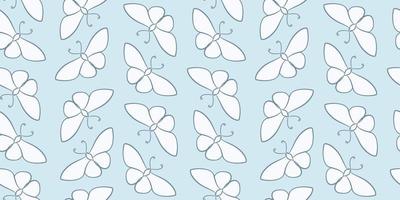 Fondo de repetición perfecta de mariposa, mariposa vectorial vector