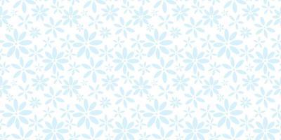 Blue and white flora seamless repeat pattern vector background
