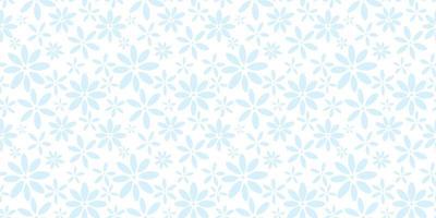 Blue and white flora seamless repeat pattern vector background