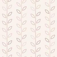 Pastel pink, minimalist leaf vector pattern, seamless botanical print, garland background