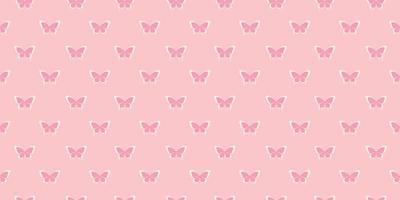 Pink butterfly seamless repeat pattern background vector