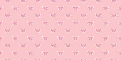 Pink butterfly seamless repeat pattern background vector