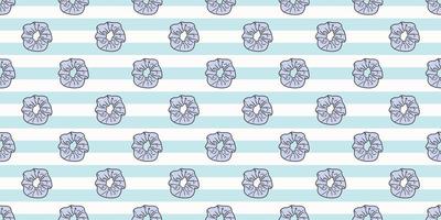 Blue scrunchy repeat pattern hair tie vector background