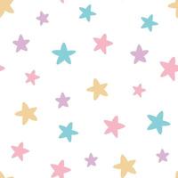 Cute colorful stars, seamless vector  pattern