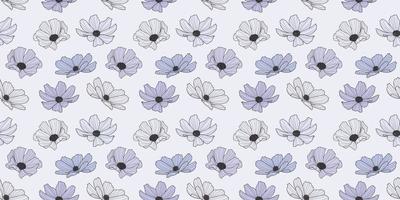 Garden cosmos flower vector pattern background, floral design
