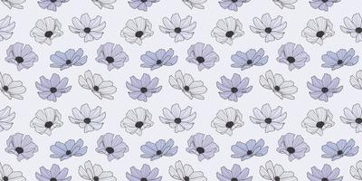 Garden cosmos flower vector pattern background, floral design