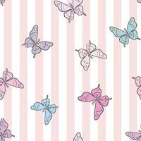 Colorful butterfly vector pattern background.