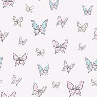 Pastel butterfly seamless repeat background vector