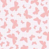 Pink butterfly pattern. Vector butterfly spring pattern.