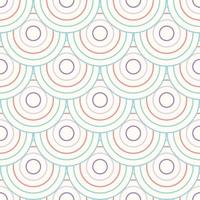 Colorful fish scale pattern, repeating circles, geometric seamless repeat vector
