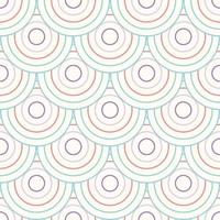 Colorful fish scale pattern, repeating circles, geometric seamless repeat vector