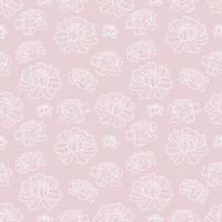 Pink and white peony floral repeat pattern. vector