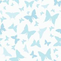 Blue seamless repeat pattern butterfly silhouette vector
