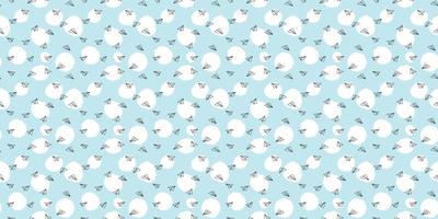 Blue sky, paper plane seamless repeat pattern vector background