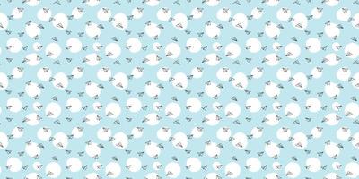 Blue sky, paper plane seamless repeat pattern vector background