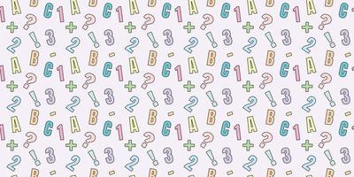 Back to school seamless repeat pattern vector background