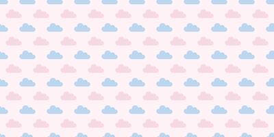 Pastel clouds seamless repeat pattern vector background
