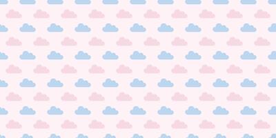 Pastel clouds seamless repeat pattern vector background