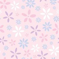 Cute floral pattern, delicate vector flower background.