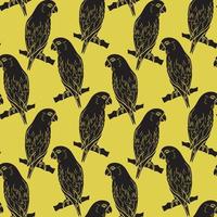 Bird vector background, parrot repeat pattern design