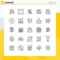 Universal Icon Symbols Group of 25 Modern Lines of women happy analytics day paper Editable Vector Design Elements