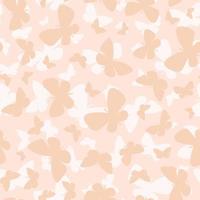 Peach butterfly seamless repeat pattern design vector